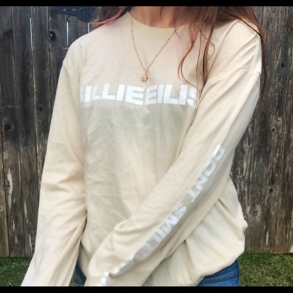 Long sleeve cream Billie Eilish shirt